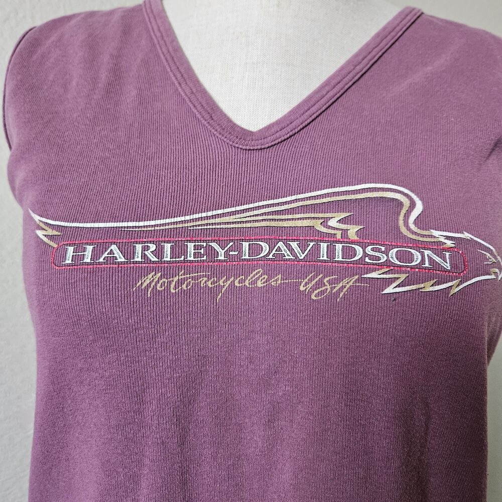 Harley Davidson Purple Tank VNeck Large - Picture 2 of 8